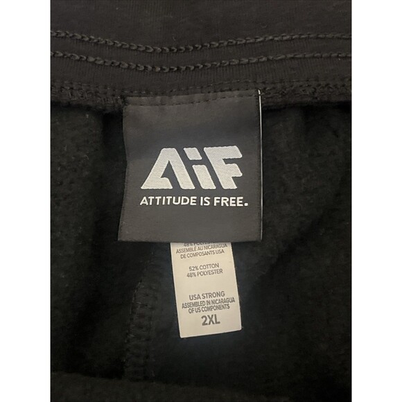 Attitude Is Free Black Sweatpants Joggers 2XL Menswear Grunge Athleisure Casual - Picture 3 of 5